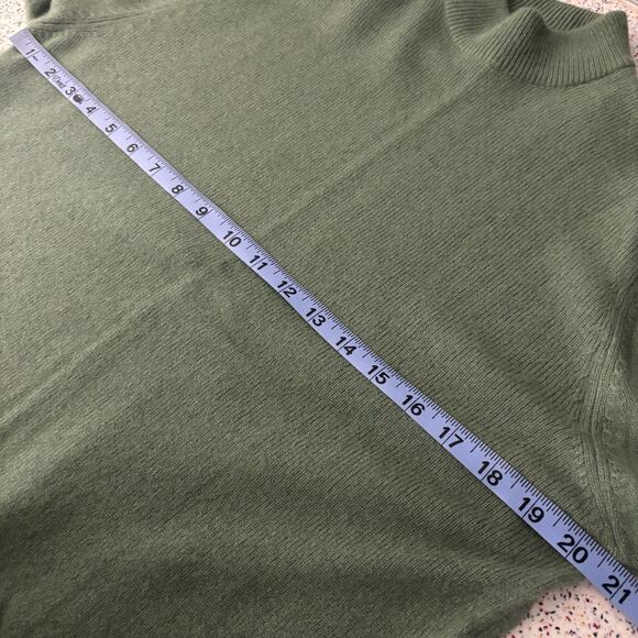 Vintage 70s Lambswool Angora Blend Mock Neck Sweater UK England British Green 40 - Picture 6 of 8